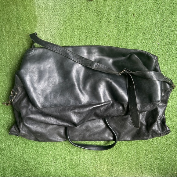 John Varvatos Large Leather Black Duffle bag - Picture 2 of 7